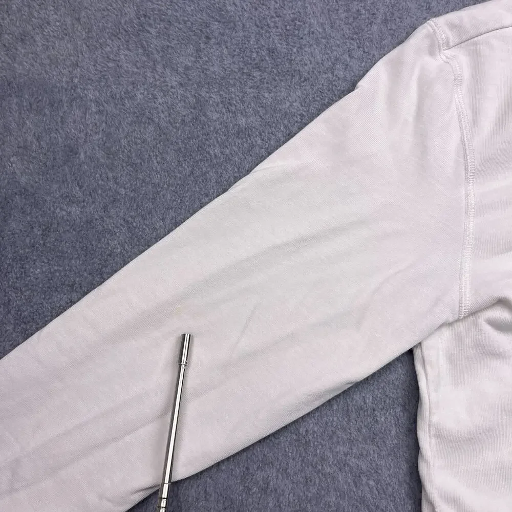 Nike Club Long Sleeve Snap Henley Shirt Men’s Size Small White Tee